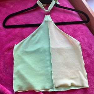 Adika Green and Yellow Halter Top size Small!
